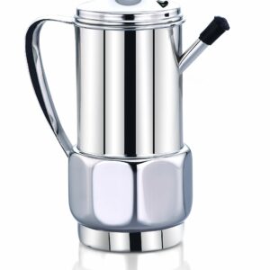 Sanskriti Exports Olive Oil Can Stainless Steel Oil Dispenser Pot Leak Proof Edible Oil Salad Dressing Storage with Lid for Kitchen Cooking Restaurant BBQ (1000)