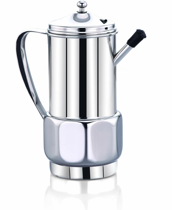 Sanskriti Exports Olive Oil Can Stainless Steel Oil Dispenser Pot Leak Proof Edible Oil Salad Dressing Storage with Lid for Kitchen Cooking Restaurant BBQ (1000)