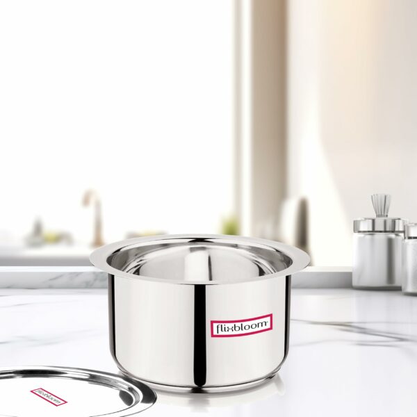 Sanskriti Exports 7 Litre Stainless Steel TriPly Deep Pot with Lid for Indian Cooking and Kitchen Use - Image 2