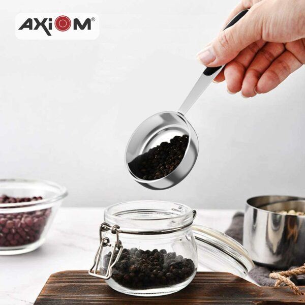 Sanskriti Exports Stainless Steel Measuring Set of 6 pcs. 4 Stackable Measuring Cups and 2 Stackable Measuring Spoons with Measurement Engraving Handle for Baking & Cooking