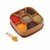 Sanskriti Exports Plastic Masala Box 1 Pc ? Multicolor Spice Storage Container, Rangoli Organizer Dabba, Stylish Airtight Kitchen Box for Indian Spices, Compact Multi-Compartment & Durable Traditional Storage
