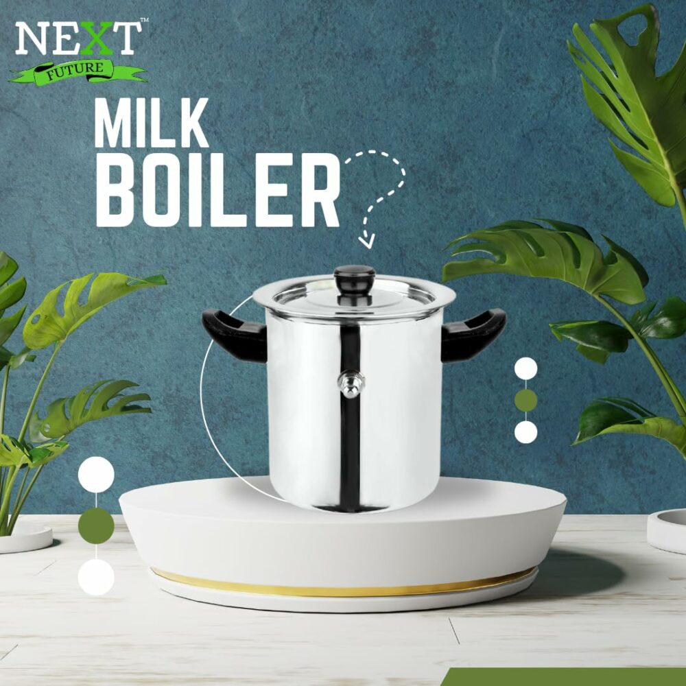 Sanskriti Exports 5-Star 0 7 Litre Stainless Steel Milk Boiler | Steel Milk Pot with Lid | Milk Cooker with Handle, Knob, Whistle | Milk Pan, Induction Compatible (0 7 Litre) - Image 6