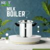 Stainless Steel Milk Boiler with Lid and Whistle, 0.7L, Induction Compatible, Pan Set of 4