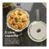 Lifelong Stainless Steel Pressure Cooker 2L | Induction & Gas Stove Compatible with Outer Lid, ISI Certified & Lock System |Safe & Durable Kitchen Essential with 5 Years Warranty (Silver)