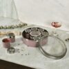 Sanskriti Exports Stainless Steel Masala Box | Spice Storage Container | Masala Dani With 9 Containers and Small Spoon | Masala Dabba For Kitchen See Through Lid | Kitchen Spice Organiser (Mauve)