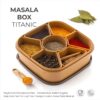 Stainless Steel Masala Box with Lid - Set of 4 for Spice Storage and Pooja Decor