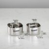 Sanskriti Exports Heavy Gauge Stainless Steel Square Bowl/Wati/Katori with Mirror Finish ? 6.5cm & 7cm Dia, set of 12pc, 150ML & 200ML Each - Silver