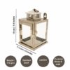 Stainless Steel Wall Mounted Oil Lamp with Glass Cover, Hanging Diya Lantern Set of 4 for Diwali Pooja - Image 4