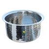 Milton Stainless Steel with Hammerd Patila, Bhagona with Lid | Tope | Patila | Tapeli | Handi | Kitchen Cooking and Serving Bowl (2 Liter)