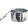 Milton Stainless Steel with Hammerd Patila, Bhagona with Lid | Tope | Patila | Tapeli | Handi | Kitchen Cooking and Serving Bowl (2 Liter)