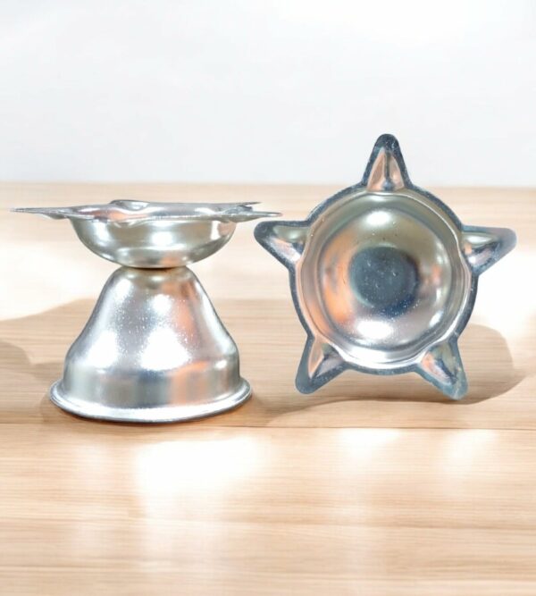 Sanskriti Exports 2 Inch Steel Diya for Traditional Oil Lamp for Home & Mandir Pooja Decore K4683
