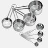 Sanskriti Exports Stainless Steel Measuring Cups & Spoon Combo for Dry or Liquid/Kitchen Gadgets/Cooking & Baking/Stackable Professional Measuring Cup Set with Measurement Handles (WH,Set of 4 Cups & 4 Spoons)