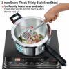 Hawkins 3.5 Litre Triply Stainless Steel Pressure Cooker with Inner Lid, Silver - Indian Kitchenware - Image 2