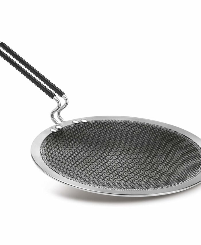 Sanskriti Exports Triply Stainless Steel Non Stick Tawa | Tri Ply Dosa Tawa | Stainless Steel Scratch Resistant Honey Comb Shape Coating roti and prantha tawa 25 cm