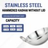 Sanskriti Exports kadhai Steel Stainless 0 5 Litre | Round Bottom Kadai for Cooking | Gauge Hammered Kadai for Frying | Kadhai for Deep Frying |kadhai with Handle |Compatible Gas Stove