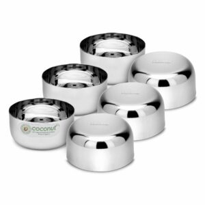 Stainless Steel ? Sada Bowl/Vati/Katori C35 ? Set of 6, 100 ML Each ? Small Size Serving Bowls for Kitchen ? Ideal for Curd, Raita, Chutney, Dal & Dessert ? Durable & Rust-Resistant