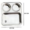 Sanskriti Exports Stainless Steel Partition Plate Set of 4 | Bhojan Thali, Snacks, and Dinner Plate 3-in-1 with Lid - Image 2