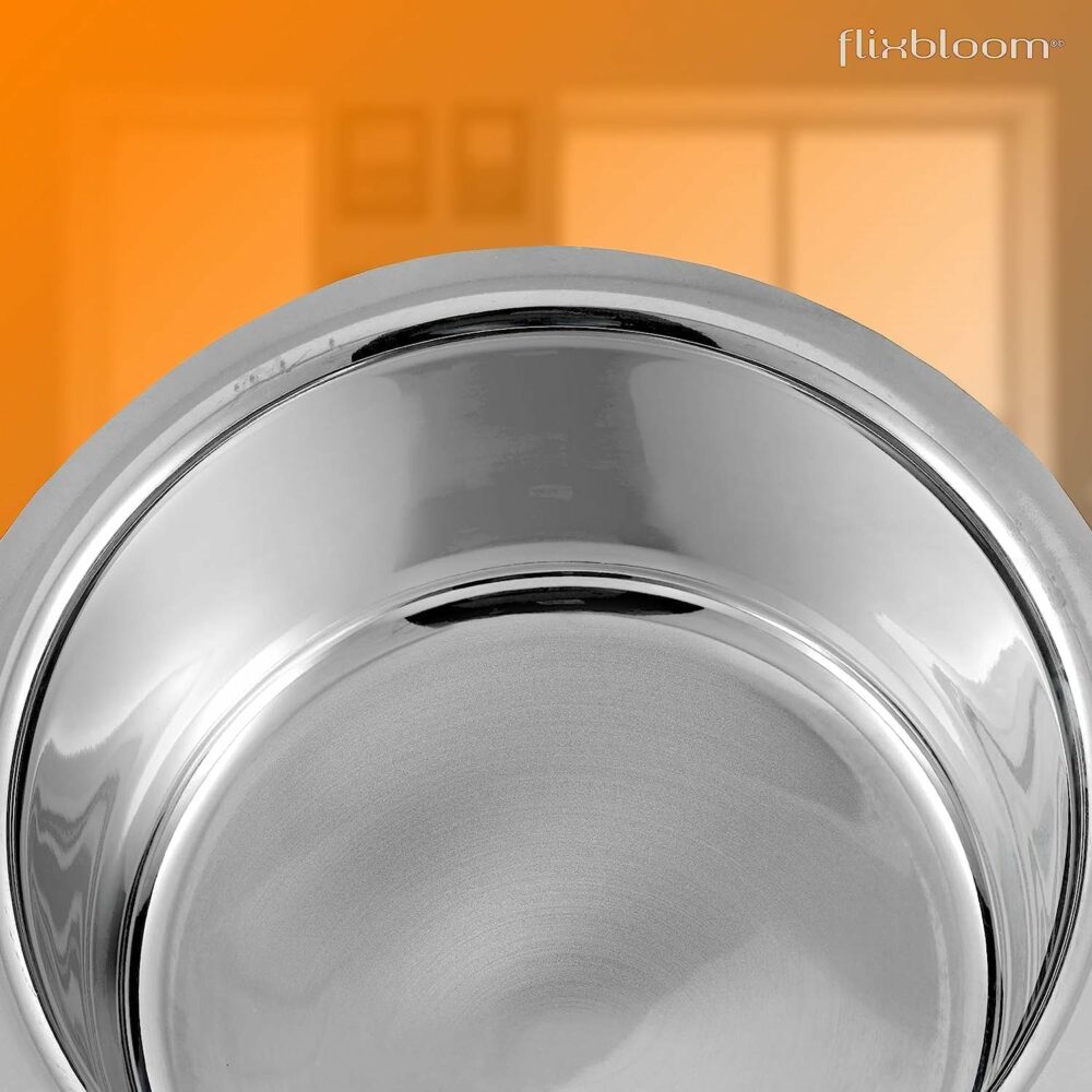 Sanskriti Exports Stainless Steel 500ml Cookware Triply Bottom Induction Base Utensil Deep Cooking Tope/Bhagona/Handi/Patila/Container for Boil Milk/Tea/Water Cook & Serve (Tope Without Lid, l) - Image 6