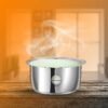Sanskriti Exports Stainless Steel 500ml Cookware Triply Bottom Induction Base Utensil Deep Cooking Tope/Bhagona/Handi/Patila/Container for Boil Milk/Tea/Water Cook & Serve (Tope Without Lid, l)
