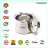 Coconut Stainless Steel Handi with Lid ? Heavy Duty Casserole Pot for Indian Cooking, Gas & Induction Compatible, Mirror Finish, Rust-Resistant Cookware | Pack of 1 | 750 ml