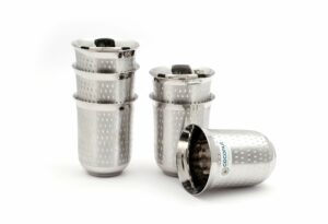 Stainless Steel - A18 Glass | for Home, Office & Restaurant Drinkware, Ideal for Serving Lassi, Chaas, Water, Juice & Lemonade Pack of 6 (Capacity-250ml Each)