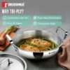 Sanskriti Exports Tripro Triply Stainless Steel Deep Kadai with Lid 22cm - 2.5 Litres - Induction & Gas Ready - Masala Box Friendly - Image 5