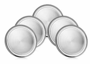 Sanskriti Exports Stainless Steel Dinner Plate | Thali | Bhojan Thal Set of 6 Pcs Dia - 27 Cm