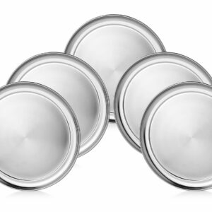 Sanskriti Exports Stainless Steel Dinner Plate | Thali | Bhojan Thal Set of 6 Pcs Dia - 27 Cm