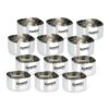 Sanskriti Exports Heavy Gauge Stainless Steel Square Bowl/Wati/Katori with Mirror Finish ? 6.5cm & 7cm Dia, set of 12pc, 150ML & 200ML Each - Silver