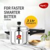Pigeon by Stovekraft Inox Stainless Steel Pressure Cooker with Outer Lid, Compatible for Gas Stove and Induction, 3 Litre, Silver