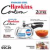Hawkins 2 Litre Contura Pressure Cooker, Stainless Steel Inner Lid Cooker, Handi Cooker, Induction Cooker, Small Cooker, Silver (SSC20)