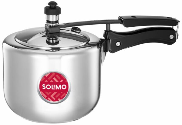 Sanskriti Exports - Sleek Stainless Steel Induction Bottom Pressure Cooker - 3 Liter (Inner Lid)