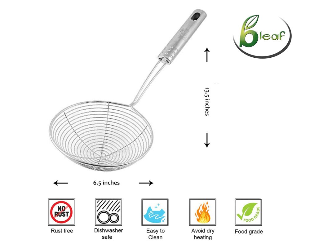 Sanskriti Exports Stainless Steel-Copper Bottom Kadhai/Frying Kadhai & Strainer (Combo) (Pack of 3) - Image 4