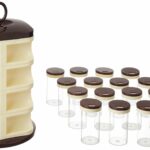 Sanskriti Exports - Plastic Revolving Spice Rack Set of 16 Pieces, (Dark Brown, Standard Size) - Image 2