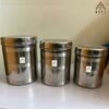 Milton Stainless Steel Kitchen Container 5 kg to 7 kg, set of 3 pcs Steel dibba Set Steel Utility Container Storage dabba food grade jar & Container (Pack of 3, Silver)
