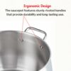 Vinod Stainless Steel 2 Piece Almaty Sauce Pot with Glass Lid -Diameter 14 & 16 cm, Capacity 1.3 & 2 Litre (Induction and Gas Stove Friendly), 2 Years Warranty, Silver