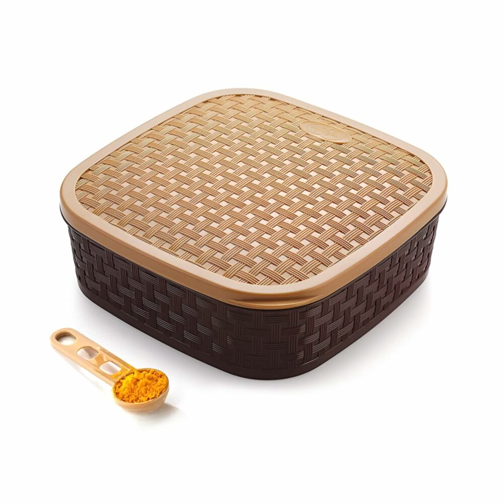 Sanskriti Exports Plastic Masala Box 1 Pc ? Multicolor Spice Storage Container, Rangoli Organizer Dabba, Stylish Airtight Kitchen Box for Indian Spices, Compact Multi-Compartment & Durable Traditional Storage - Image 2