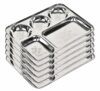 Sanskriti Exports Stainless Steel Laser Partition Plate 5 in1 / Bhojan Thali/Dinner Plate Set of 6