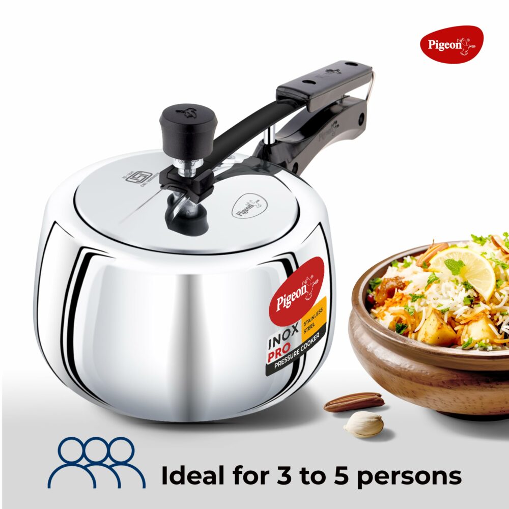 Pigeon by Stovekraft Inox Pro 3L Inner Lid Stainless Steel Cooker - Image 2