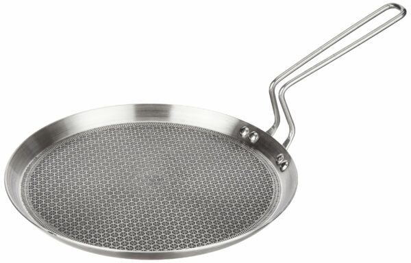 Sanskriti Exports Triply Stainless Steel Tawa 28 cm Diameter with Honeycomb Design (Induction Friendly)