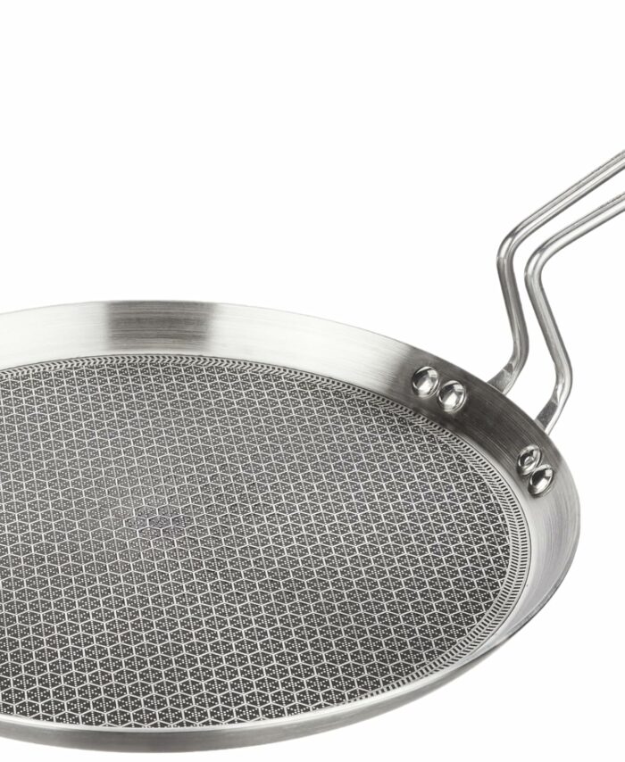 Sanskriti Exports Triply Stainless Steel Tawa 28 cm Diameter with Honeycomb Design (Induction Friendly)