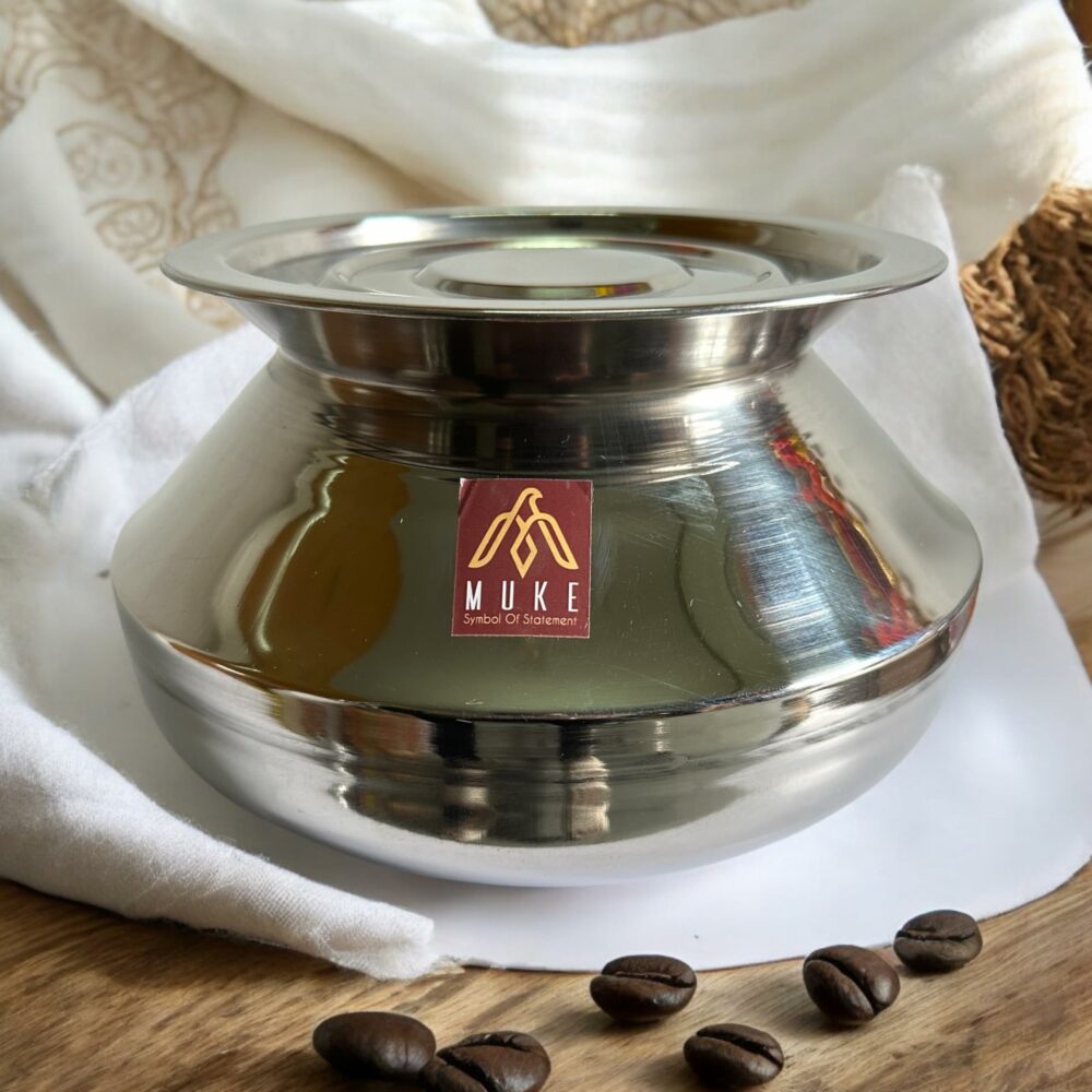 Milton Small Stainless Steel Handi degchi with Lid (Pongal Handi, 1000 ML, Dishwasher Safe) Handi 1 L with Lid - Image 2