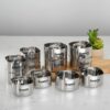 Sanskriti Exports Heavy Gauge Stainless Steel Square Bowl/Wati/Katori with Mirror Finish ? 6.5cm & 7cm Dia, set of 12pc, 150ML & 200ML Each - Silver