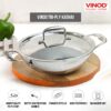 Vinod Platinum Triply Stainless Steel Kadai with Lid - 2.5 Litre (24 cm Dia) - 3 Layer Cookware - Induction & Gas Base - Set of 4 - Image 3