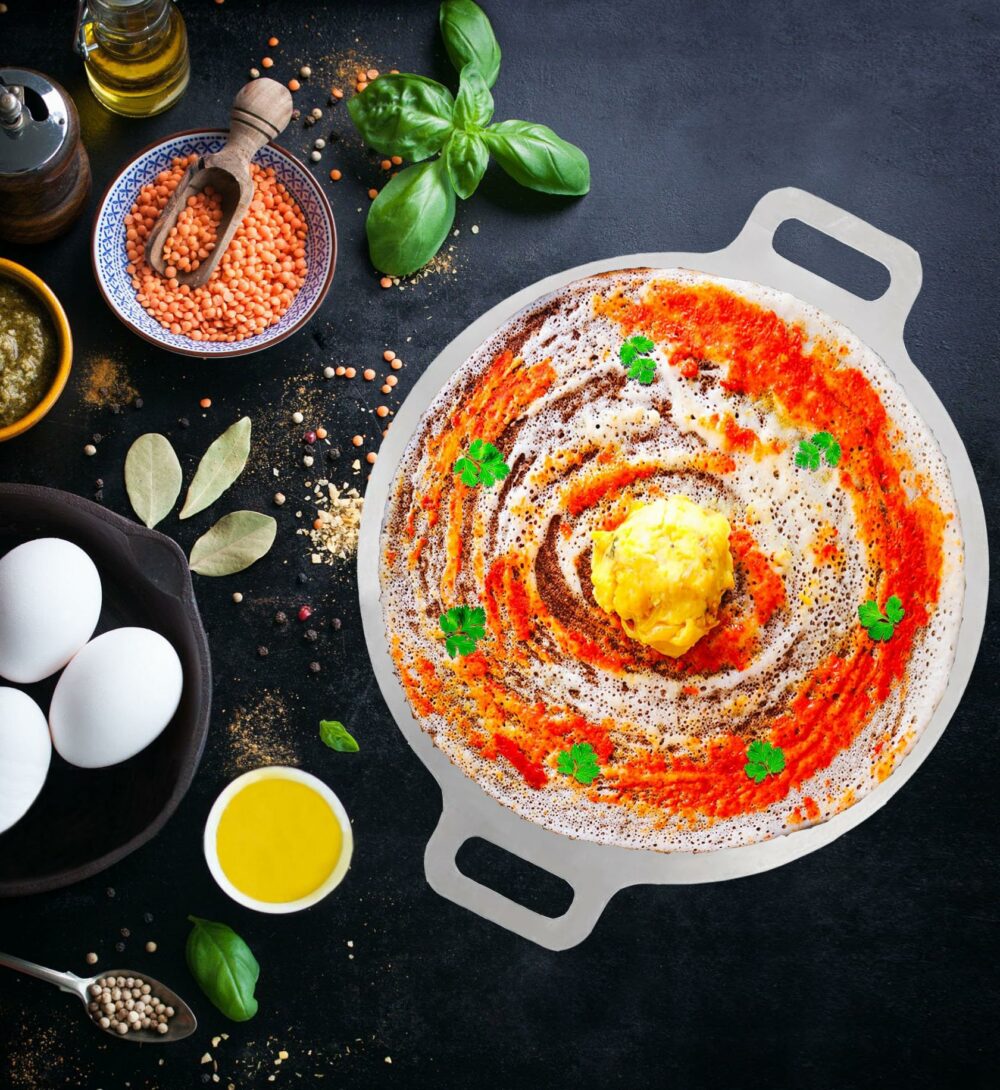 Sanskriti Exports 30 CM Carbon Steel Curved Tawa for Dosa, Chapati, Roti, Omelette - Chef's Choice, Toxin-Free, Heats up Faster, Non-Stick, Last Longer - Image 2