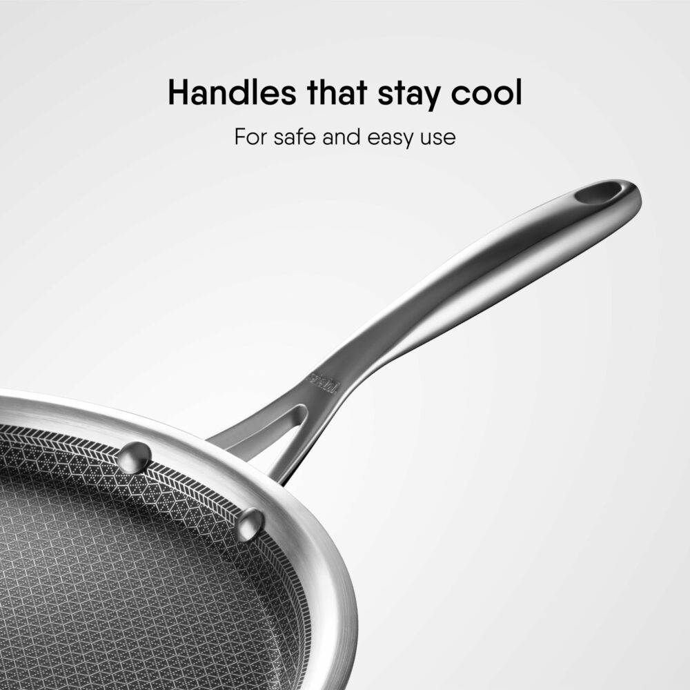 Stahl Artisan Hybrid Triply Dosa Tawa, Dosa Tawa with Induction Base, Non Stick Pan, Stainless Steel Scratch Resistant Dosa Tava, 30 cm - Image 3