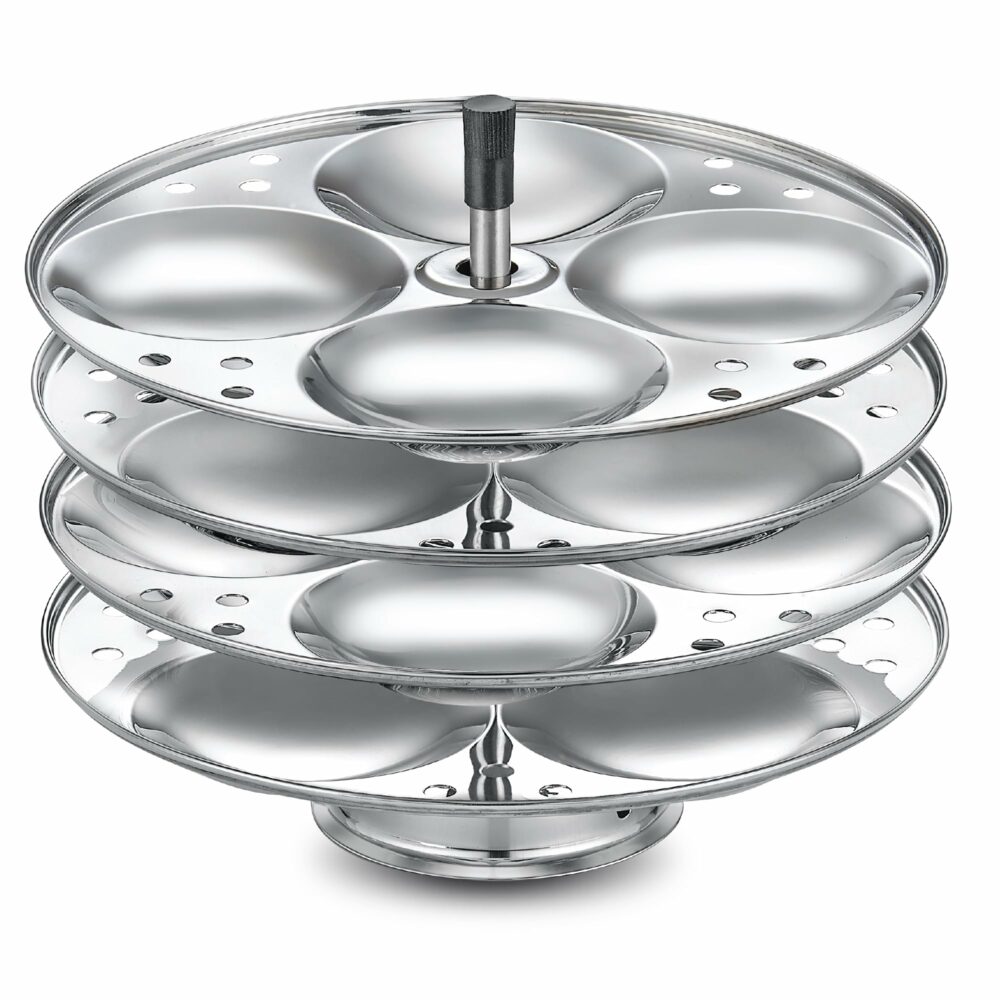 Prestige 4 Stainless Steel Idly Plates| Cook 16 Idlis At Once with 4 Plates| Convenient| Versatile