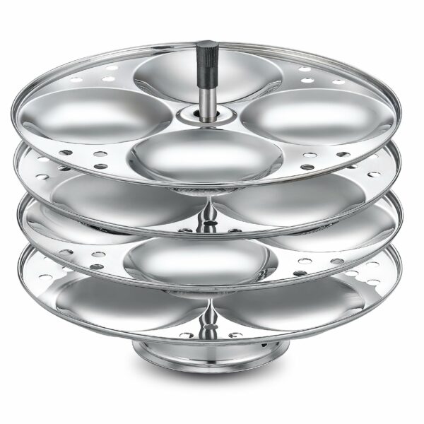 Prestige 4 Stainless Steel Idly Plates| Cook 16 Idlis At Once with 4 Plates| Convenient| Versatile