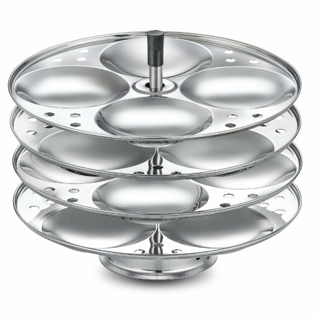 Prestige 4 Stainless Steel Idly Plates| Cook 16 Idlis At Once with 4 Plates| Convenient| Versatile
