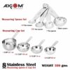 Sanskriti Exports Measuring Set of 8 pcs Stainless_Steel Professional Quality for Baking, Cooking, 4 Stackable Measuring Cups and 4 Stackable Measuring Spoons with Measurement Engraving Handle